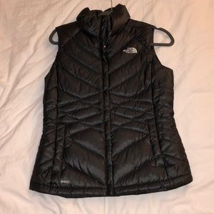 Black down North Face puffer vest
